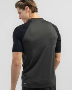 Rip Curl Shock UPF Short Sleeve Rash Vest Black Marle