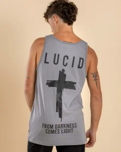 Lucid Shrine Singlet Lt Grey Acid New