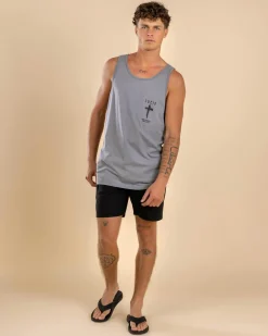 Lucid Shrine Singlet Lt Grey Acid New