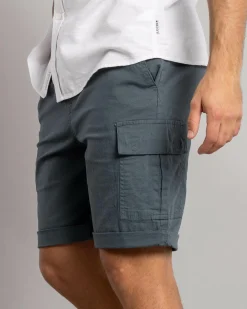 Lucid Shroud Elastic Waist Shorts Slate Blue New