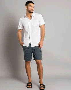 Lucid Shroud Elastic Waist Shorts Slate Blue New