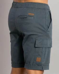 Lucid Shroud Elastic Waist Shorts Slate Blue New