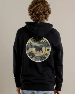 Ringers Western Signature Bull Hoodie Black With Camo Outlet