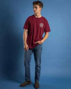 Ringers Western Signature Bull Relaxed T-Shirt Burgundy/white Online