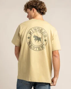 Ringers Western Signature Bull Relaxed T-Shirt Pale Olive/military Green Hot