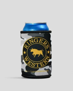Ringers Western Signature Bull Stubby Cooler Grey Camo New