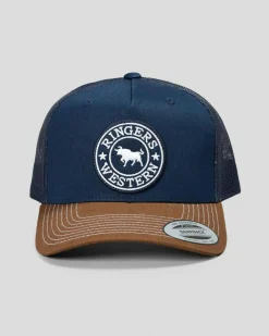 Ringers Western Signature Bull Trucker Cap Navy/chocolate Best