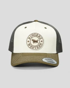 Ringers Western Signature Bull Trucker Cap Army/off White