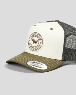 Ringers Western Signature Bull Trucker Cap Army/off White