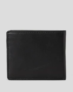 Volcom Single Stone Leather Wallet Black Hot