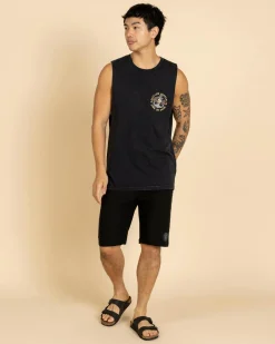 Salty Life Sink Or Swim Muscle Tank Black Acid Clearance