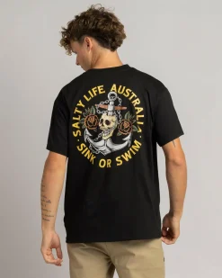 Salty Life Sink Or Swim Surf T-Shirt Black Discount