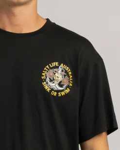 Salty Life Sink Or Swim Surf T-Shirt Black Discount