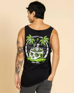 Salty Life Sip and Relax Singlet Black Sale
