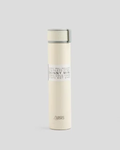 Oasis Skinny Mini 250ml Insulated Drink Bottle White New