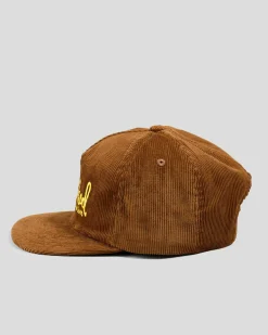 Krooked Skript Snapback Cap Brown/gold Outlet