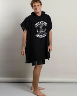 The Mad Hueys Skull Anchor Hooded Beach Towel Black New