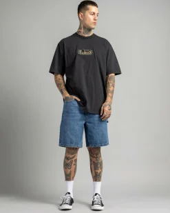 Thrills Slacker Denim Shorts Stoned Blues Sale
