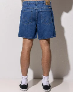 Wrangler Slacker Relaxed Shorts Dune Blue Hot