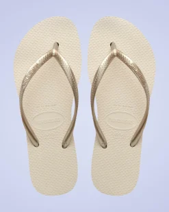 Havaianas Slim Flatform Thongs Beige Clearance