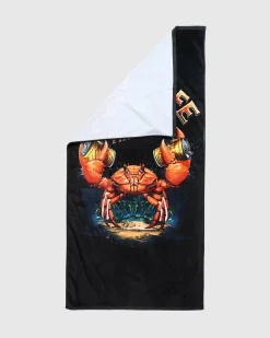 Salty Life Smashed Crab Beach Towel Black Clearance