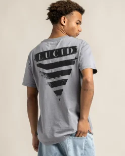 Lucid Smeared T-Shirt Lt Grey Acid Hot