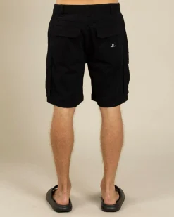 The Mad Hueys Snagged Cargo Shorts Black