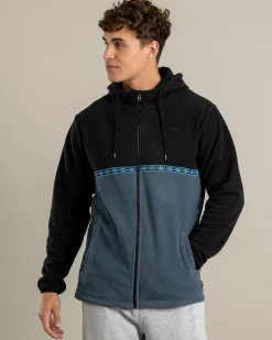 Rip Curl Split Peak Zip Thru Hooded Fleece Black/grey Outlet