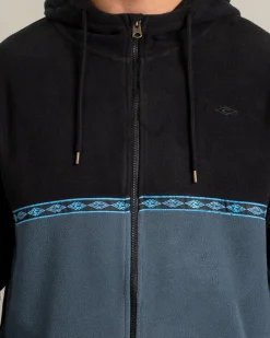 Rip Curl Split Peak Zip Thru Hooded Fleece Black/grey Outlet