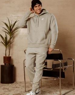 Nike Sportswear Club Fleece Track Pants Dark Grey Heather/matte Silver/white Sale