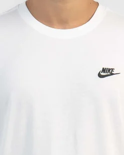 Nike Sportswear Club Long Sleeve T-Shirt White/black Outlet
