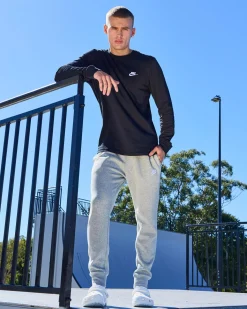 Nike Sportswear Club Long Sleeve T-Shirt Black/white Best