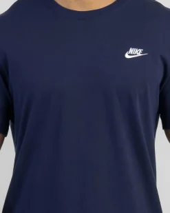Nike Sportswear Club T-Shirt Mightnight Navy/ White Clearance