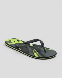 DC Shoes Spray Graffik Thongs Grey/black/lime Sale