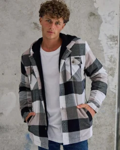 Dexter Spur Long Sleeve Flannel Shirt White / Black/ Tan Best