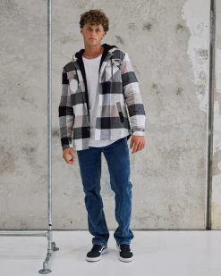 Dexter Spur Long Sleeve Flannel Shirt White / Black/ Tan Best