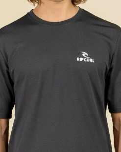 Rip Curl Stack Short Sleeve Surf T-Shirt Black Marle Outlet
