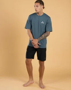 Rip Curl Stack Short Sleeve Surf T-Shirt Navy Marle Outlet