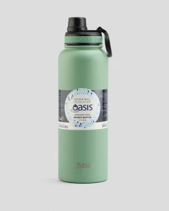 Oasis Stainless Steel 1.1L Challenger Drink Bottle Sage