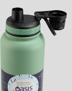 Oasis Stainless Steel 1.1L Challenger Drink Bottle Sage