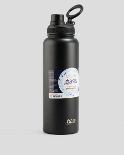 Oasis Stainless Steel 1.1L Challenger Drink Bottle Black New