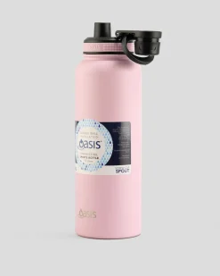 Oasis Stainless Steel 1.1L Challenger Drink Bottle Pink Outlet