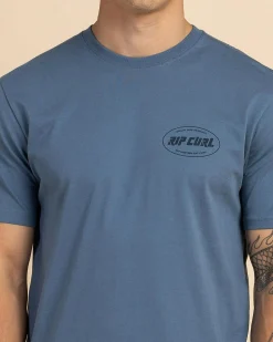 Rip Curl Staple Oval T-Shirt Bluefin Hot