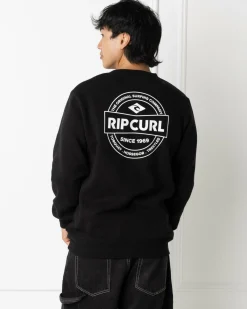 Rip Curl Stapler Crew Sweatshirt Black Clearance
