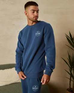 Rip Curl Stapler Crew Sweatshirt Washed Navy Discount