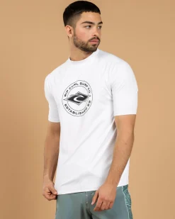 Rip Curl Stapler Short Sleeve Rash Vest White New