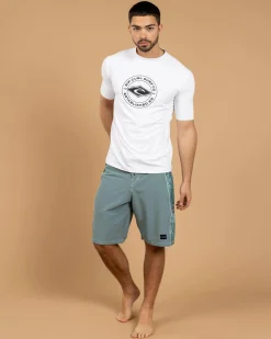 Rip Curl Stapler Short Sleeve Rash Vest White New