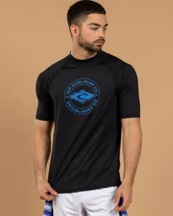 Rip Curl Stapler Short Sleeve Rash Vest Black Outlet