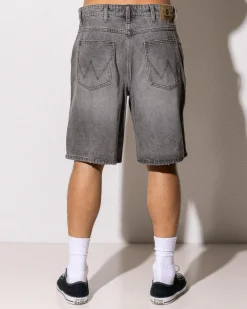 Wrangler Steezy Relaxed Denim Short Black Top Grey Hot