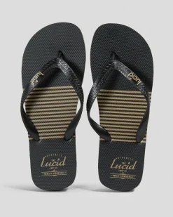 Lucid Stipple Thongs Black/tan New